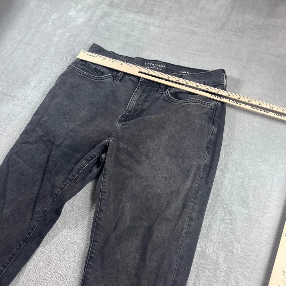 Banana Republic Travel Jean Mens 31x34 Athletic Fit Charcoal Gray Denim Pants